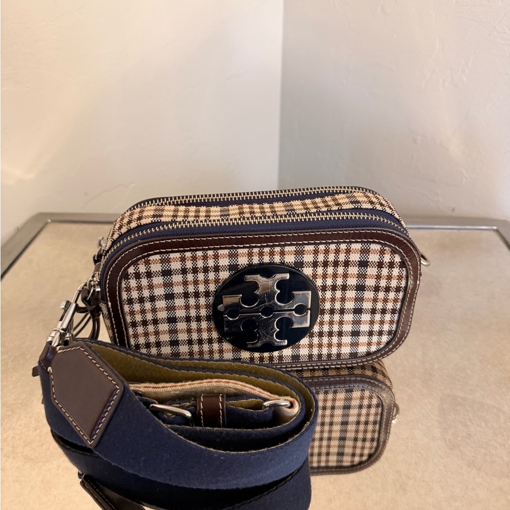 Tory Burch Miller Mini Plaid Crossbody Bag. - Picture 2 of 9